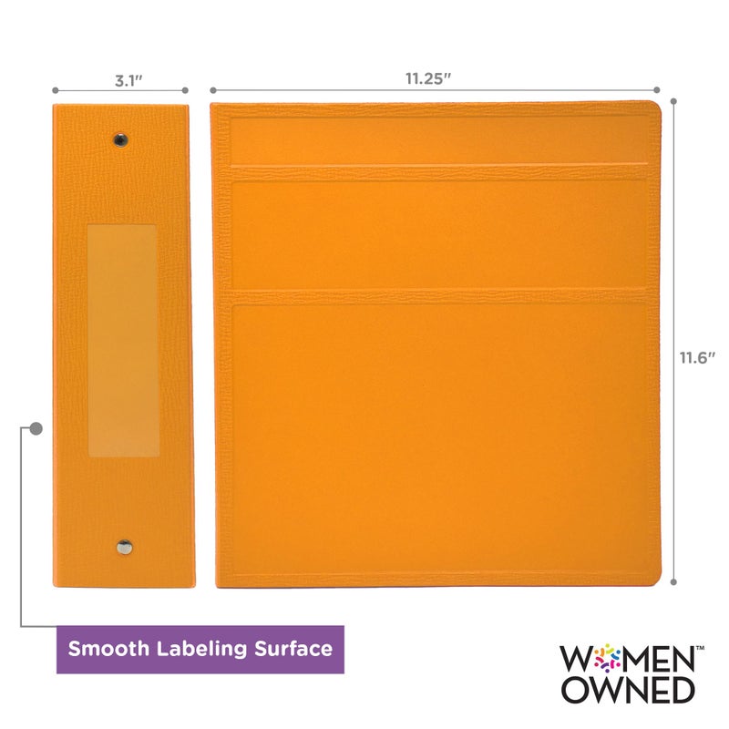 Carstens 3-Inch Heavy Duty 3-Ring Binder - Side Opening, Mango, Durable Plastic, Precision No-Gap Rings, Waterproof Cover, No Pockets, Holds 400 US Letter Sheets, BPA-Free, Made in USA (1736-00-3R) - Image 3